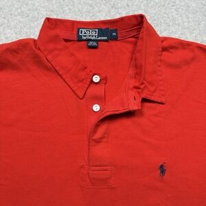 VTG Polo Ralph Lauren Polo Shirt Mens XXL Red Heavyweight Pony Short Sleeve
